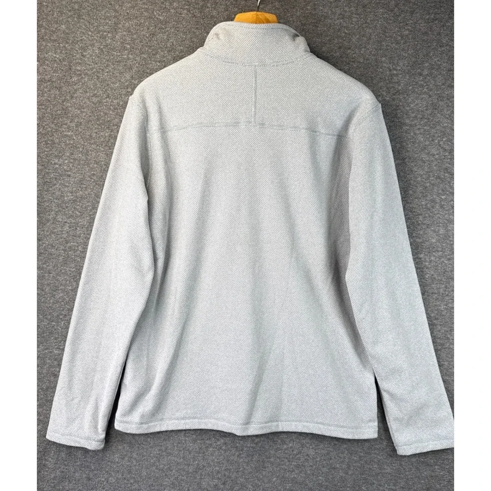 The North Face Grey Textured Cap Rock 1/4 Zip Fleece Pullover Men Size L Jogging